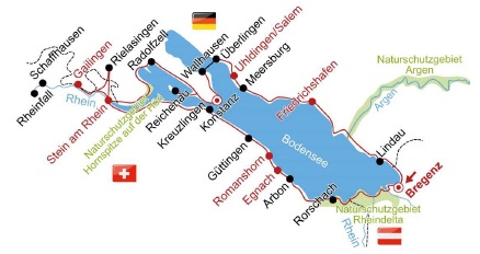 Karte zur Radreise Bodensee-Tour kompakt