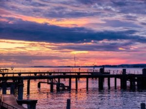 Abendstimmung am Bodensee in Bregenz